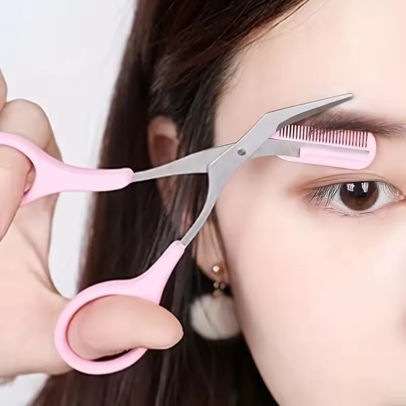 Electric Razor - Safe Eyebrow Scissors with Comb Stainless