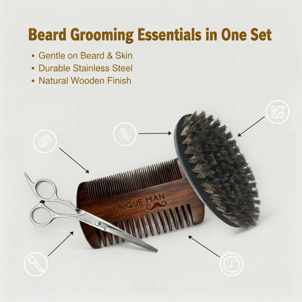 UNIQUE MAN Men's Beard Set, Bl - Grooming Kit review and price